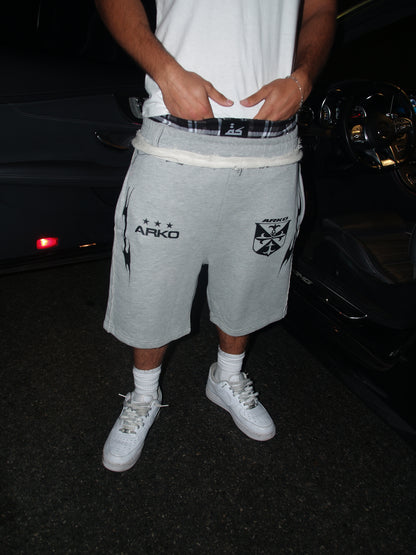 DISTRESSED BOXER SHORTS (GREY)
